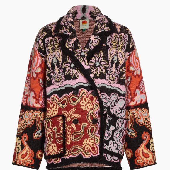 FARM Rio Black Sweet Mermaids Knit Blazer Twee Fall - Picture 2 of 14